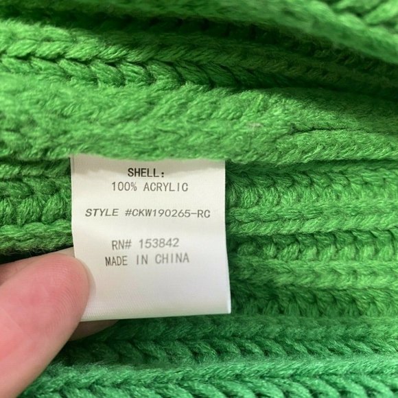 Code X Mode Cardigan Sweater S Chunky Knit Green Open Oversized New - Picture 9 of 12